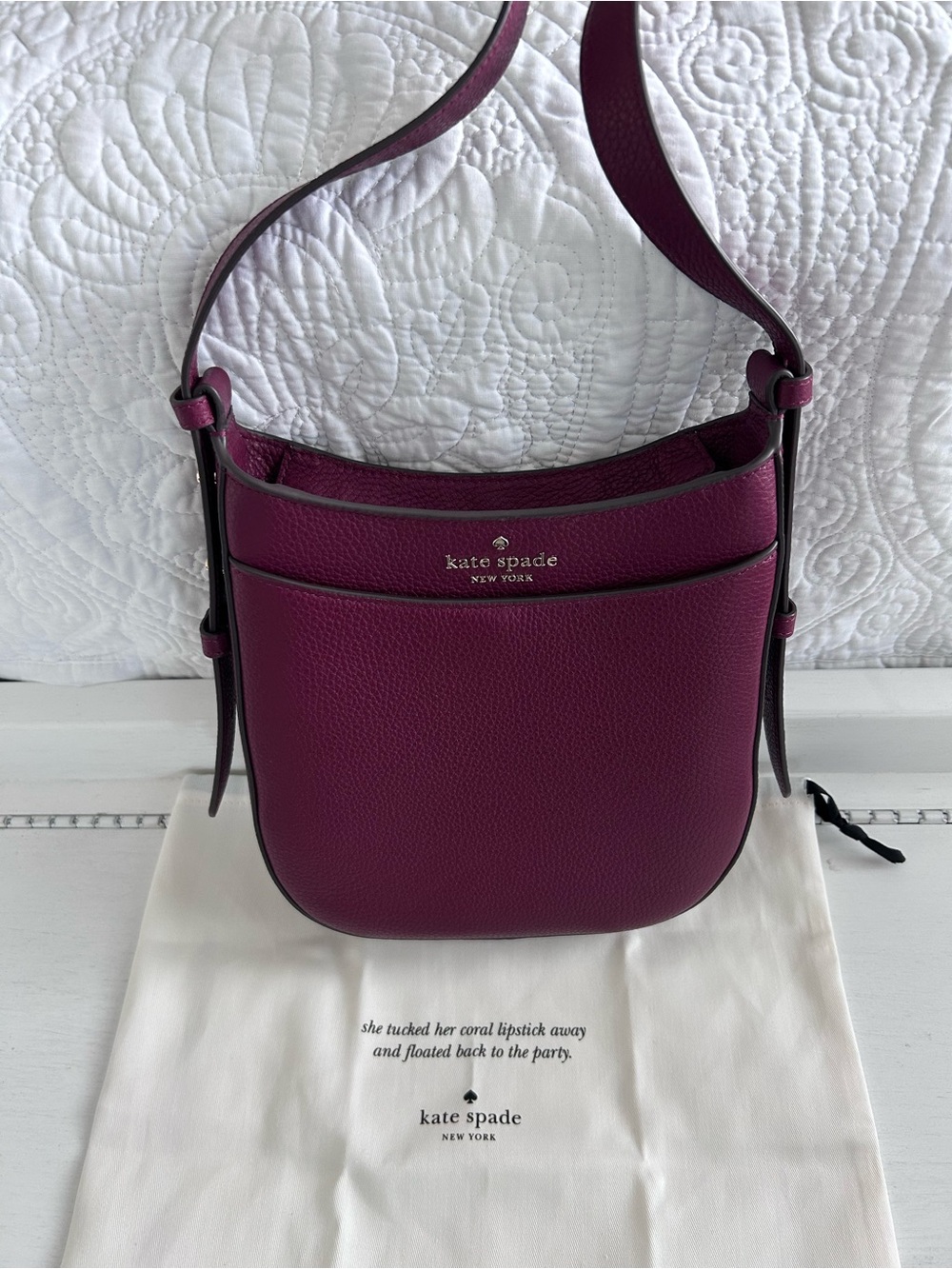 🩶🔥Kate Spade Leila North South Crossbody pebble leather bag (NWOT)🩶🔥